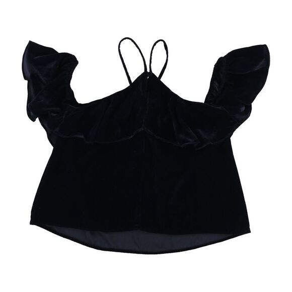 Aeropostale Womens Off The Shoulder Velour Pullover Blouse, Blue, NWT - Picture 1 of 1